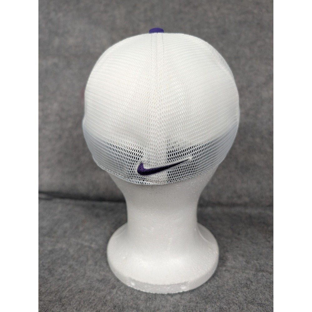 Nike Wilson High Tigers Football Purple White Mesh Trucker Hat Embroidered Cap - Picture 5 of 8